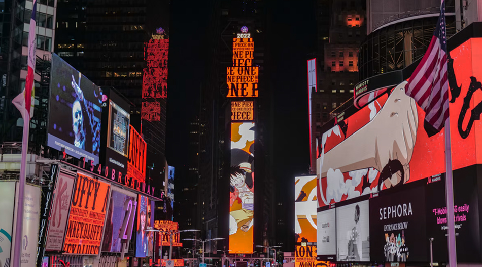 One Piece Red En El Times Square De Nueva York